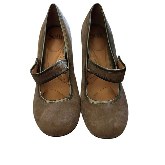 Sofft Mary Jane Taupe Genuine Leather Casual Workwear Heels Size 7M - Picture 3 of 10